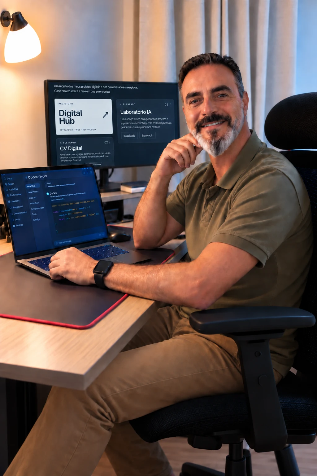 Carlos Marques no espaço de trabalho